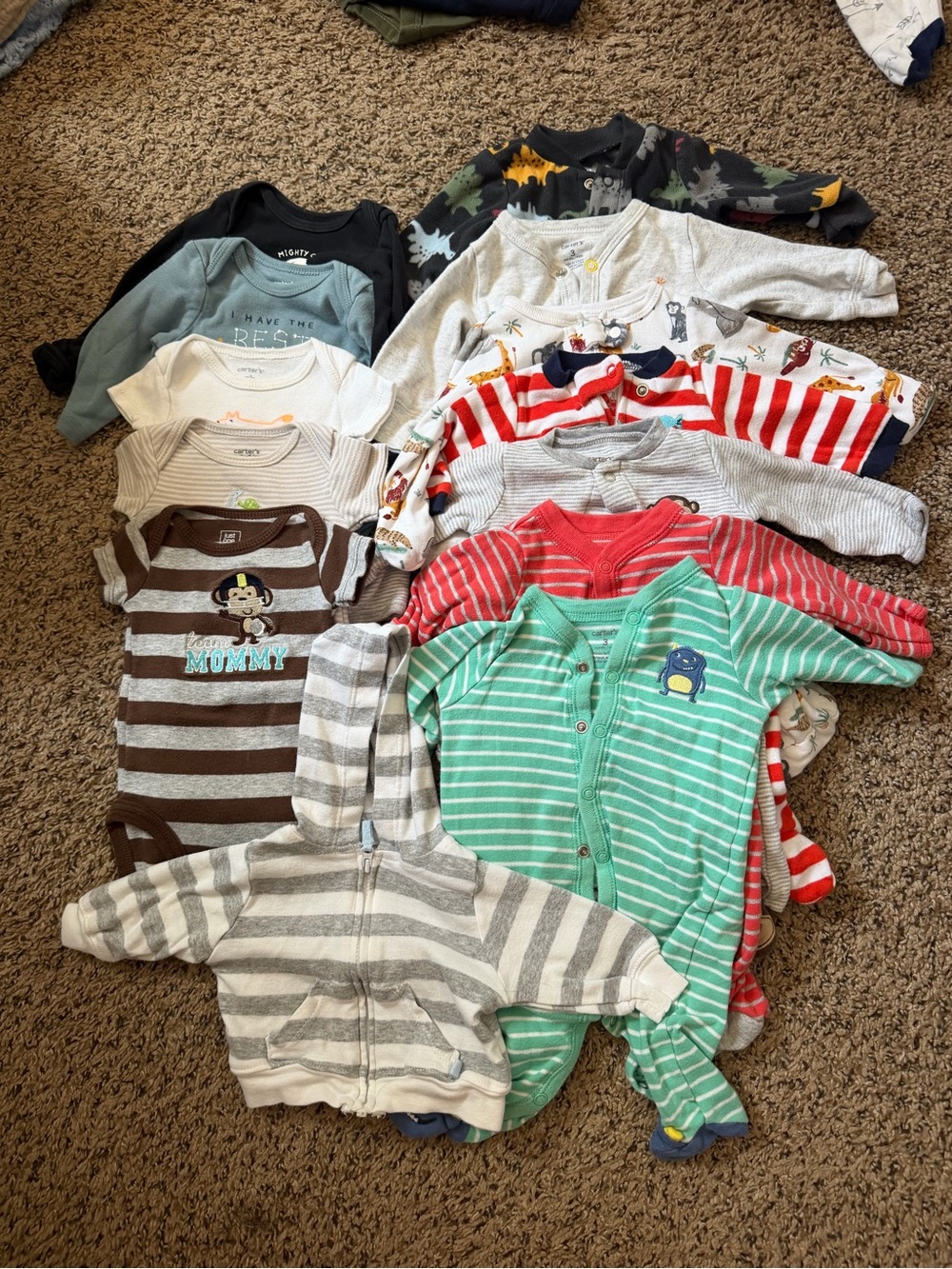 Carter's Boy’s Onesies, Footies, and Jacket Bundle